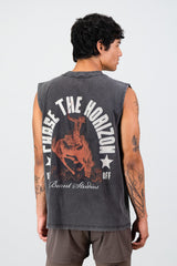 Chase The Horizon Cotton Tank - Black