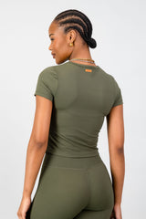 Olivia Fitted Tee - Olive