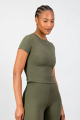 Olivia Fitted Tee - Olive