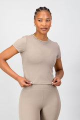 Olivia Fitted Tee - Cashew