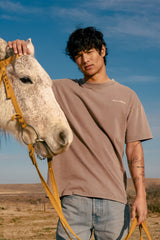 Chase The Horizon Cotton Tee - Brown